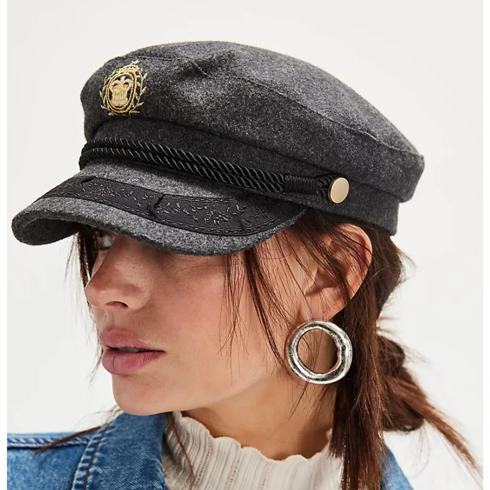 FREE PEOPLE PREP WOOL CADET CAP / HAT - Picture 1 of 7